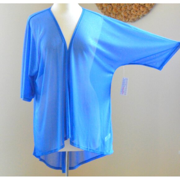 LuLaRoe Tops - 💲Sale 3/$15 - LuLaRoe Lindsay Blue Sheer Oversized Kimono Top Coverup Size S